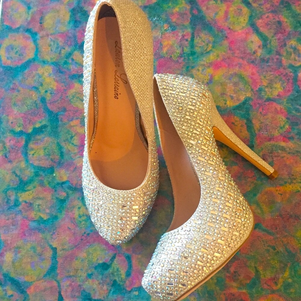 Lauren Lorraine Bling Rhinestone Crystal Heel 91/2